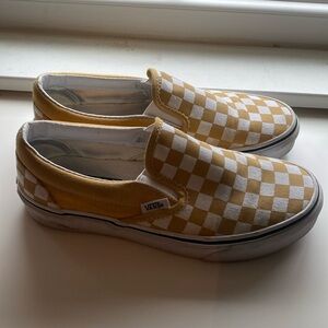 Checkered slip on vans